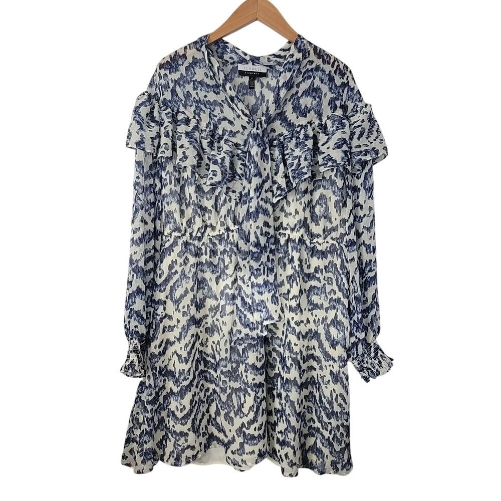 50% Off! For 3 Days! Eloquii- Puff Sleeve flare dress- blue in color- size 16 - Picture 2 of 9